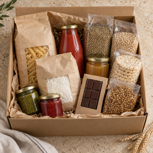 Box dispensa bio con 12 prodotti biologici