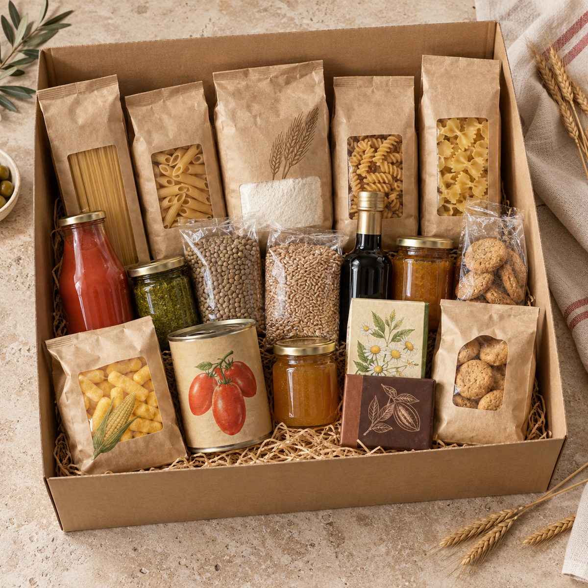 Box famiglia bio con 19 prodotti biologici